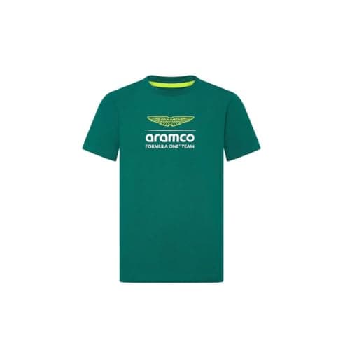 Image of Aston Martin Official Formula 1 F1 Team Logo Kids T-Shirt - Green, Green, 13-14 ans