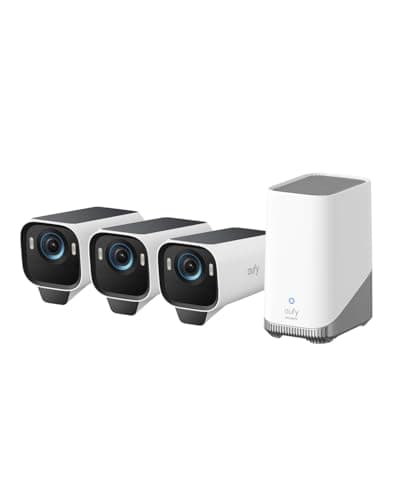 Image of eufy Security Camera eufyCam S3 Pro 3-Cam Kit, 4K Solar Camera Outdoor Wireless,Colour Night Vision,Forever Power 2.0, Face Recognition AI, Expandable Local Storage, No Monthly Fee,Work With Alexa