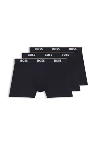 Image of BOSS Mens BoxerBr 3P Power Three-Pack of Stretch-Cotton Boxer Briefs with Logos