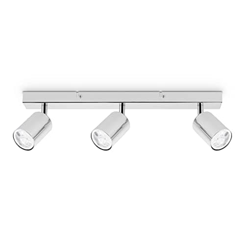Image of Dehobo Ceiling Spotlight Polished Chrome - Spotlights Ceiling Lights Bar Adjustable with GU10 Socket - Modern 3 Way Ceiling Spot Lights for Kitchen Lounge Bedroom Dining Room