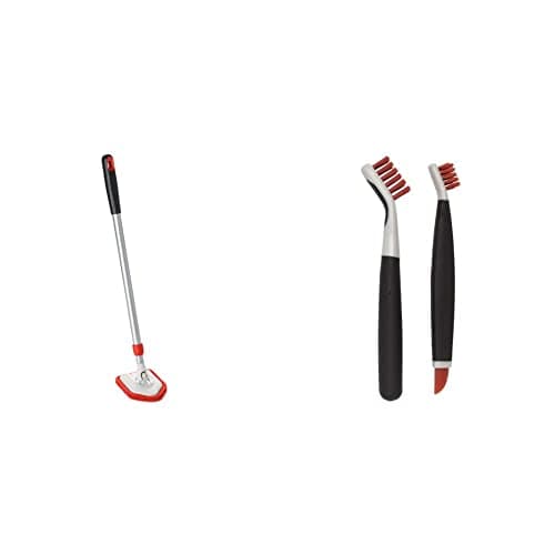 Image of OXO Good Grips Extendable Tub and Tile Scrubber - Multi-Coloured & Good Grips Deep Clean Brush Set