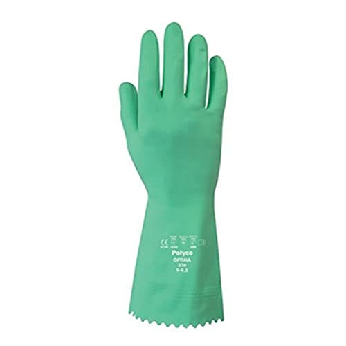 Image of Polyco 327 Optima Chemical Resistant Flock Lined Gloves, Single Pair, Size 10/X-Large, Green