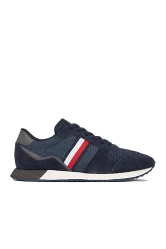 Image of Tommy Hilfiger Men’s Low Top Runner Trainers, Blue (Desert Sky), 6,5