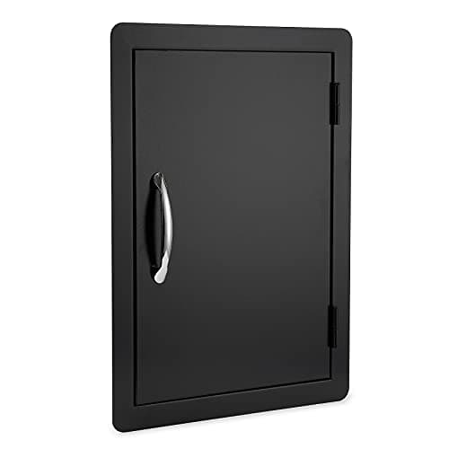 Image of Stanbroil BBQ Access Door - 17W x 23H Inch Wall Construction Flush Mount Single Vertical Door for Outdoor Kitchen, BBQ Island, Grilling Station, Outside Cabinet - Black