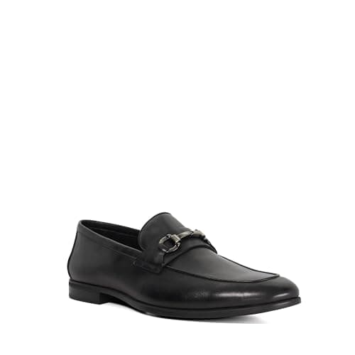 Image of Dune London Mens Seymore Leather Wide Fit Snaffle Loafers Size UK 10 Black