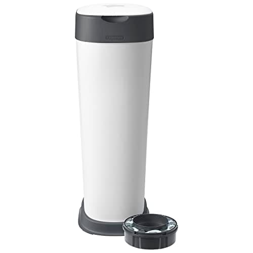 Image of Tommee Tippee Twist and Click XL Nappy Bin, White, with x1 Refill Cassette, Odour and Germ Protection, Antibacterial Film, 100% Recycled Chassis