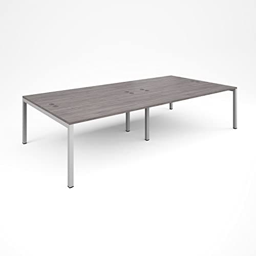 Image of DAMS Connex double back to back desks 3200mm x 1600mm - white frame, grey oak top