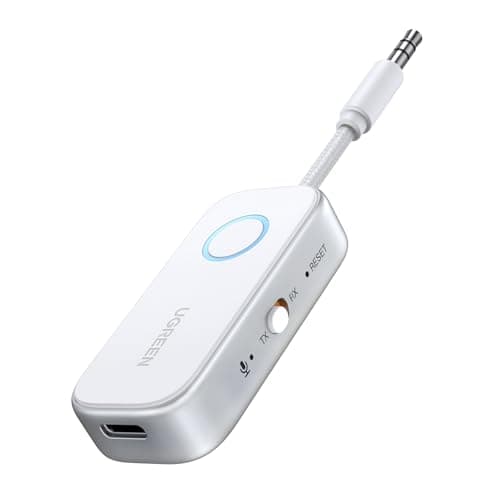 Image of UGREEN Bluetooth 6.0 Transmitter Receiver, Dual Connection, 18H Long Playtime, Mic for Calls, 2-in-1 Wireless Aux Bluetooth Adapter for TV, Airplane, Headphone, Airpods, Speaker, Car
