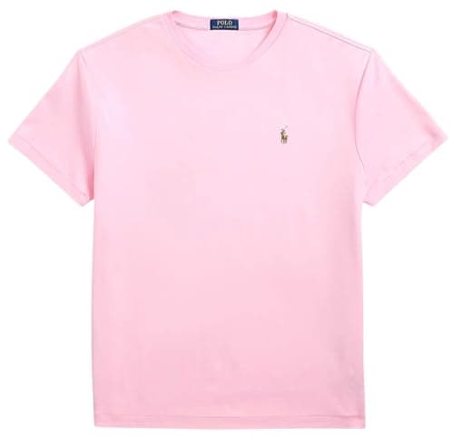Image of Polo Ralph Lauren Men's Custom Slim Fit Soft Cotton T-Shirt (UK, Alpha, L, Regular, Regular, Pink)