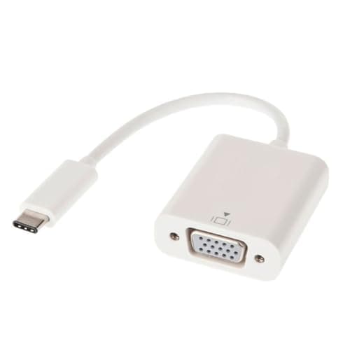 Image of USB C to VGA Adapter for Monitor, Thunderbolt 3/4 to VGA Adapter, Type C 3.1 Male to VGA Female Cable Converter Adapter Compatible with i-Phone, Sam-sung, Desktop, Laptop, PC, Monitor (White)
