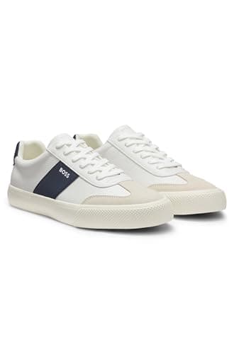 Image of BOSS Men's Aiden_Tenn_sdgpup 10263031 01 Tennis Trainers, Open White, 11 UK