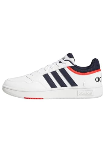 Image of adidas Men's Hoops 3.0 Low Classic Vintage Shoes, Cloud White/Legend Ink/Vivid Red, 8.5 UK