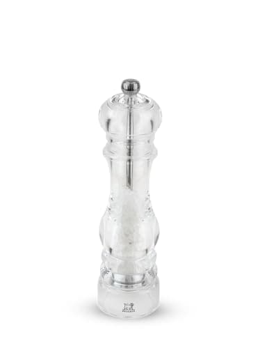 Image of Peugeot - Nancy Manual Salt Mill - Transparent Adjustable Grinder for Rock Salt - Acrylic, Clear, 22cm