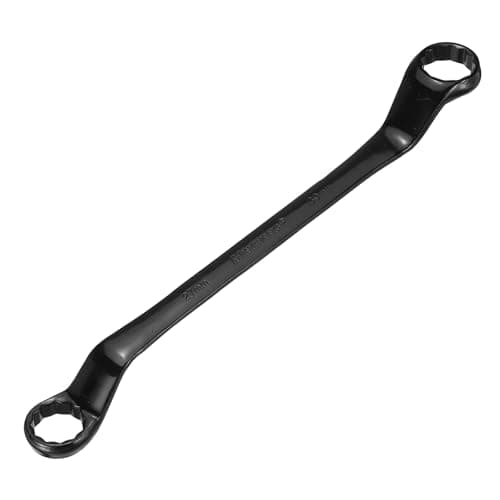 Image of sourcing map 45 Degree Offset Box End Wrench 27mm x 30mm Metric 12 Point Chrome Vanadium Steel Double Box Wrenches Long Industrial Grade Torx Box Wrench Repair Tool, Black