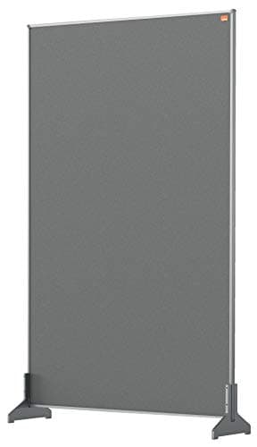 Image of Nobo Impression Pro 1.8 m High Desk Divider, Felt Surface, Grey, 600 x 1000 mm, 1915503