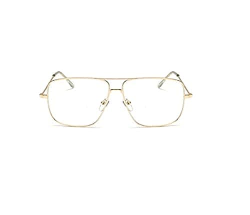 Image of TECH-LINE-DIRECT Vintage 2019 Gold Metal Frame Eyeglasses Mens Womens Sun glasses Retro Square Optical Lens Eyewear Nerd Clear Lens Glasses