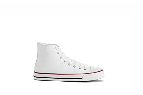 Image of CULTZ Diamond Unisex Trainers Women's Men's High Top Trainers, White, 10 UK