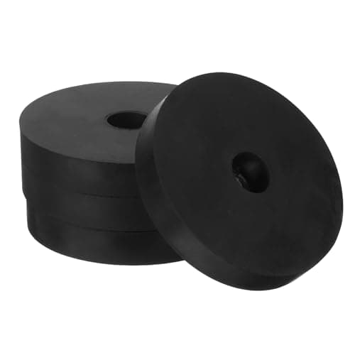 Image of PATIKIL Vibration Isolation Washer 2.4" OD 0.5" ID 0.4" Thick, 4 Pack Rubber Round Anti Mechanical Damping Feet Pads, Black