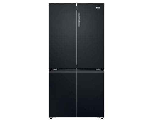 Image of Haier HCR39F19ENPT Freestanding French Style 90cm Wide 646 Litre Capacity Frost Free Four Multi Door Fridge Freezer - Slate Black - Width 908 x Depth 748 x Height 1905 (mm)