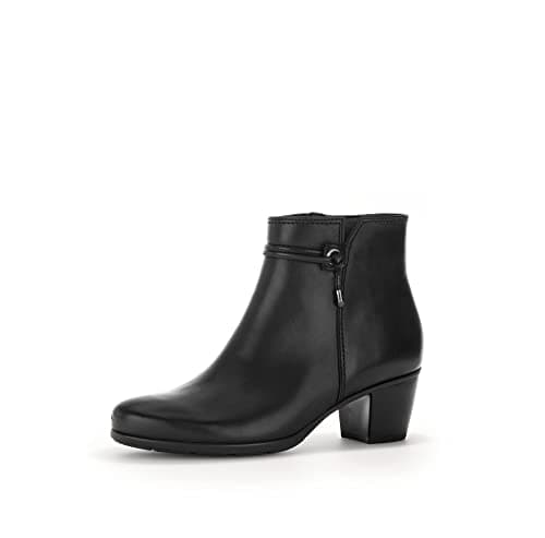Image of Gabor Women Ankle Boots, Ladies Ankle Boots,Removable Insole,Low Boots,Half Boots,Bootie,Ankle high,Zipper,Black (Schwarz) / 27,39 EU / 6 UK