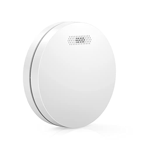 Image of XINDUM Smoke Alarm Interlinked, Wireless Smoke Detector with 10 Year Battery, Mute Function, Small White 85dB Fire Alarm for Fire Warning 1 Pack