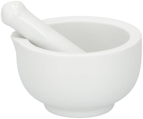 Image of alpina Alpina Mortar with Pestle, White Mortar with Pestle, White