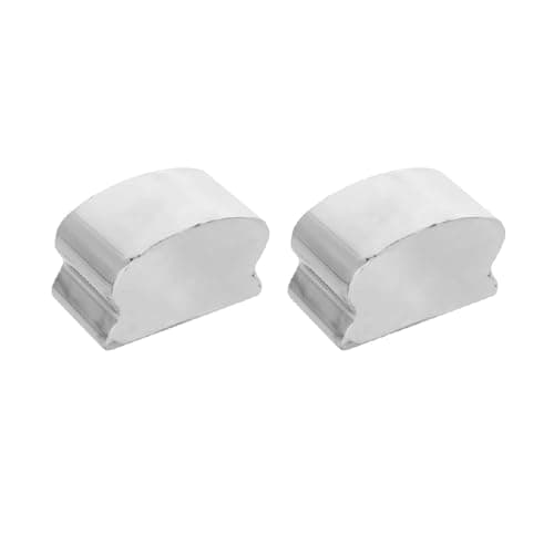 Image of 2 Pack Handrail Cap, Stainless Steel Horseshoe Shaped Handrail End Caps, Staircase Steps Hand Rail End Cover Handrail Fittings