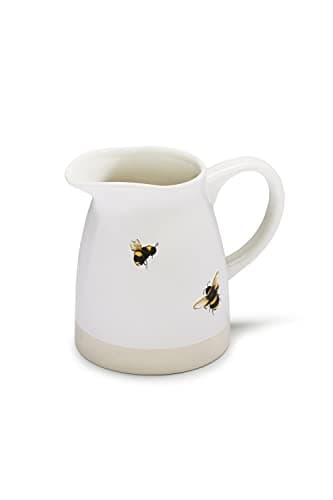 Image of Cooksmart British Designed 1 Pint Milk Jug | Ceramic Milk Jug for All Type of Kitchens | Traditional Ceramic Jug for Milk or Cream - Bumble Bees