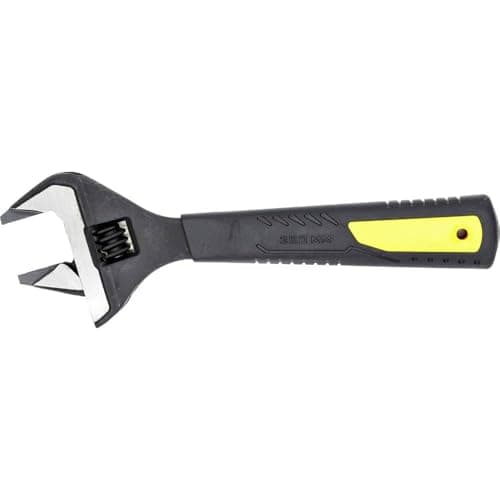 Image of C.K Tools Slim Jaw Adjustable Wrench 200mm for Electricians, SWA Glands & Locking Nuts, 2.5mm Angled, 39mm Capacity, 15° Offset Head, Chrome Vanadium, Adjustable Spanner, Corrosion Resistant, CK T4766