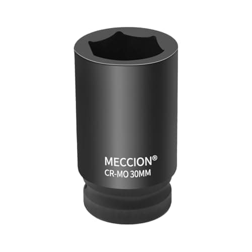Image of Meccion 3/4 Inch Drive Impact Socket 30mm Heavy Duty Cr-Mo 6 Point Deep Socket, 80mm Length