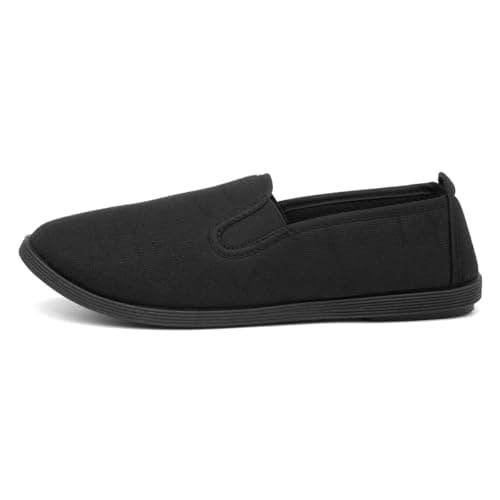 Image of Red Fish Womens Black Slip On Canvas Shoe - Size 3 UK - Black