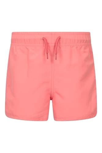 Image of Mountain Warehouse Panama Girls Swim Shorts - Lightweight Kids Beach Shorts, Drawcord, Childrens Elastic Waist Short Pants, Adjustable Fit - Spring Summer Pale Pink (01) Kids Size 3-4 Years