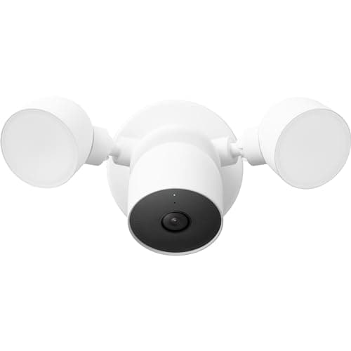 Image of Google Nest Cam with Floodlight - Outdoor with Cable - Intelligent Security Camera GPLE9, Snow, 1 Piece (Pack of 1)