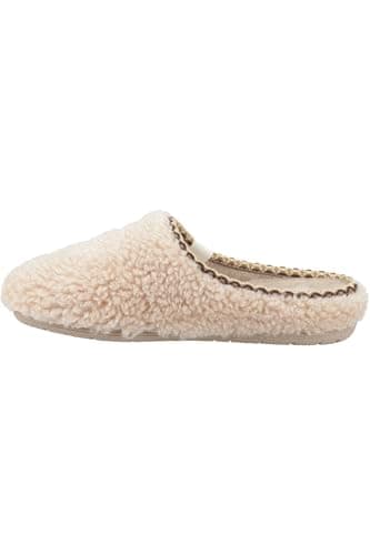 Image of Hush Puppies Female Good Slipper Teddy Mule, Beige, 5