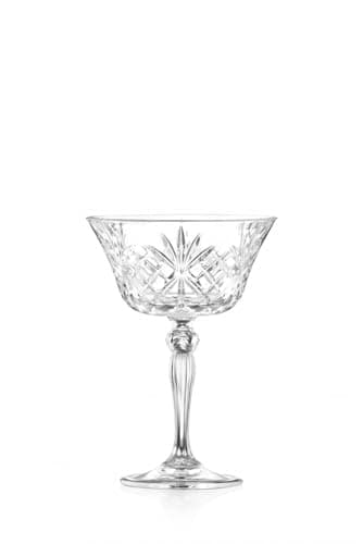 Image of RCR Melodia 6-Piece Champagne Glass Set 260 ml – Luxion® Crystal Clear Italian Champagne Flutes