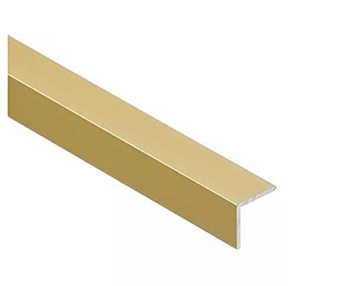 Image of Aluminum Anodised Angle Equal-Sided Trim, Angle Bar, Corner Strip Protector, Straight Edge, Multiple Sizes 1 Metre GOLD and SILVER TMW Profiles (Gold, 20x20 (0.78in x 0.78in))