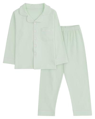 Image of KAKU NANU Girls Pyjamas Set Toddler Childrens Pjs for Kids Boys Green Cotton 5 6 Years