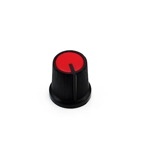 Image of IBYZSO 5 Pcs 14.9x15mm Black Red Plastic Control Knob Replacement Cap 6mm Half-Shaft/D-Shaft Fastener for Cabinet Tuning Rod