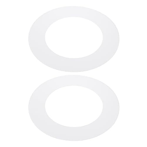 Image of PATIKIL 4.3" ID 6.7" OD Plastic Trim Ring, 2 Pcs Ceiling Light Goof Rings Matte Circular Light Cover Lighting Fixture for Ceiling Wall Recessed Can Downlights, Translucent Matte White