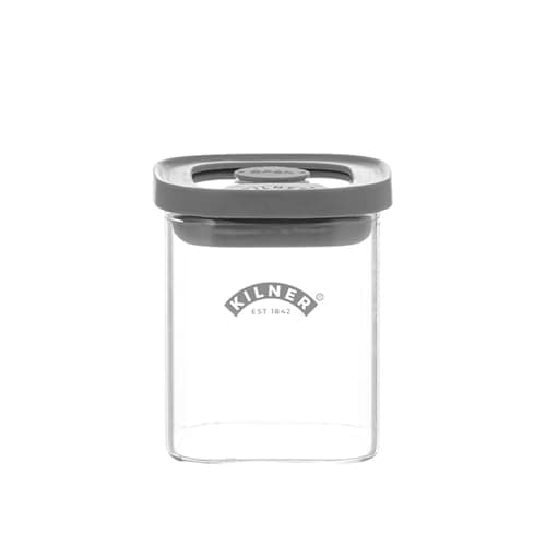 Image of Kilner Fresh Storage 160ml Airtight Glass Spice Jar Durable Vacuum Seal Lid BPA-Free Glass for Herbs Spices Pantry Cupboard Kitchen Organisation