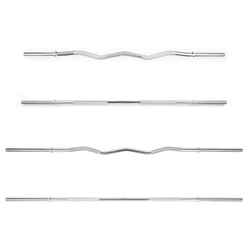 Image of Phoenix Fitness 1” Barbell Bar or EZ Curl Bar - 4ft Non-Slip Weight Lifting Bar with Spinlock Collars for Strength Training Workout at Home & Gym - 1-inch Straight Bar: 4ft