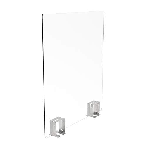 Image of Perspex Desk Screens with Stainless Steel Bracket (W 650 x H 750mm)