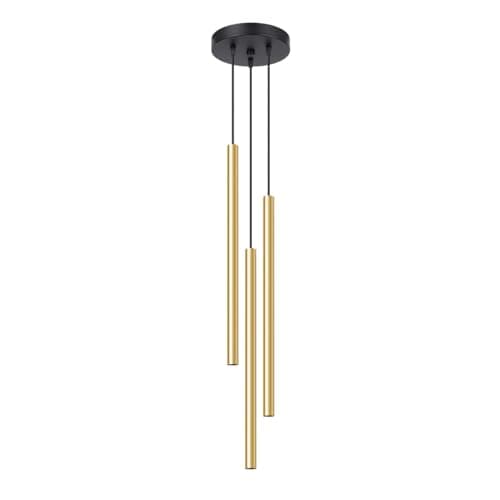 Image of SOLLUX lighting Ceiling Pendant Light Fitting - Ceiling Lamp - Kitchen Dining Room Living Room Bedroom - 3 Lampshades - Steel - 20 x 20 x 90 cm - Glossy Gold - Pastelo