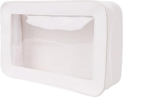 Image of Clear Makeup Bag Travel Makeup Bag White Clear Travel Toiletries Toiletry Cosmetic PVC Cosmetic Wash Business Bedroom Bathroom for Women