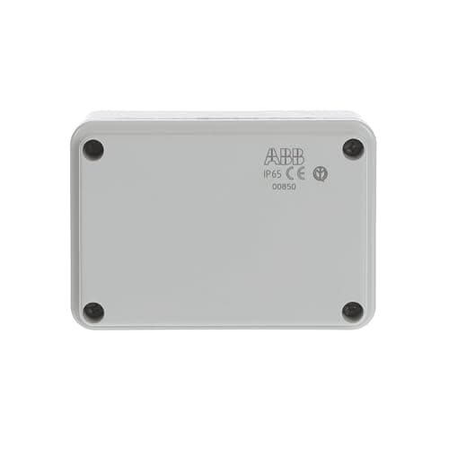 Image of ABB IP65 Junction Box • Fully Dust Sealed Enclosure • Waterproof Electric Cable Connector Unit • Shockproof Adaptable Indoor/Outdoor Box • 105 x 70 x 50mm