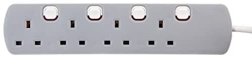 Image of PRO ELEC PELB1768 4 Gang Individually Switched Extension Lead 10m, Grey, 4 Socket
