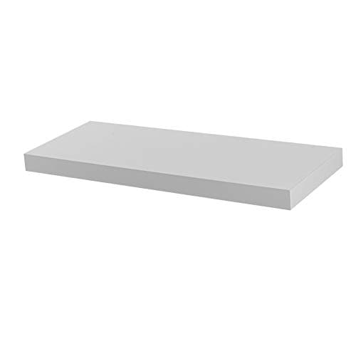 Image of Harbour Housewares Modern Floating Wall Shelf - 60cm - White - Photo Gallery Bookshelf Wall Shelves for Living Room Display, Bedroom, Office Storage
