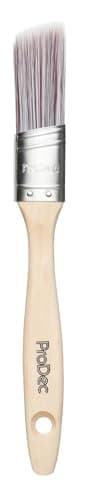 Image of ProDec 1 inch Premier Angle Oval Trade Professional Synthetic Paint Brush for a Smooth Finish Painting with Emulsion, Gloss and Satin Paints on Walls, Ceilings, Wood and Metal, 1" 25mm