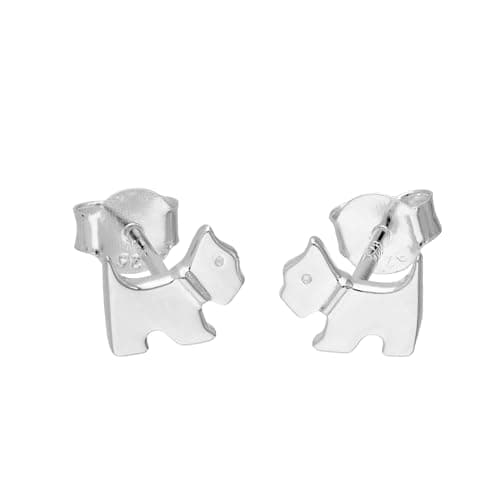 Image of jewellerybox Sterling Silver Little Scottie Dog Stud Earrings