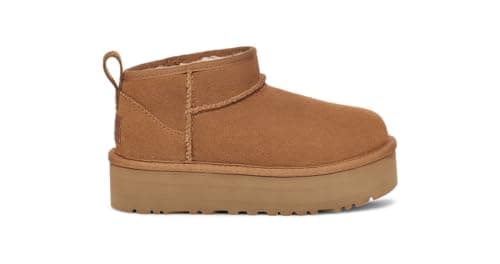 Image of UGG Girls Kids Classic Ultra Mini Platf Boots, Chestnut, 4 UK